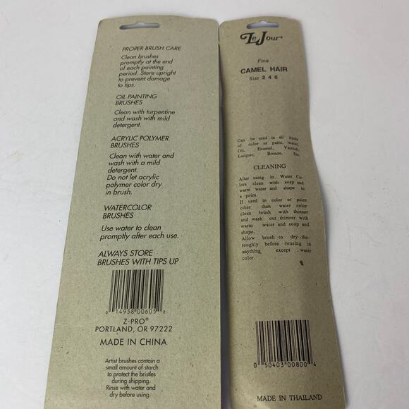 Vtg NEW Camel Hair Paintbrush Sets Lot of 2 Le Jour & Z-Pro Utility Touch Up - Picture 7 of 9